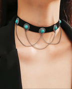 Turquoise Stone Chain Choker