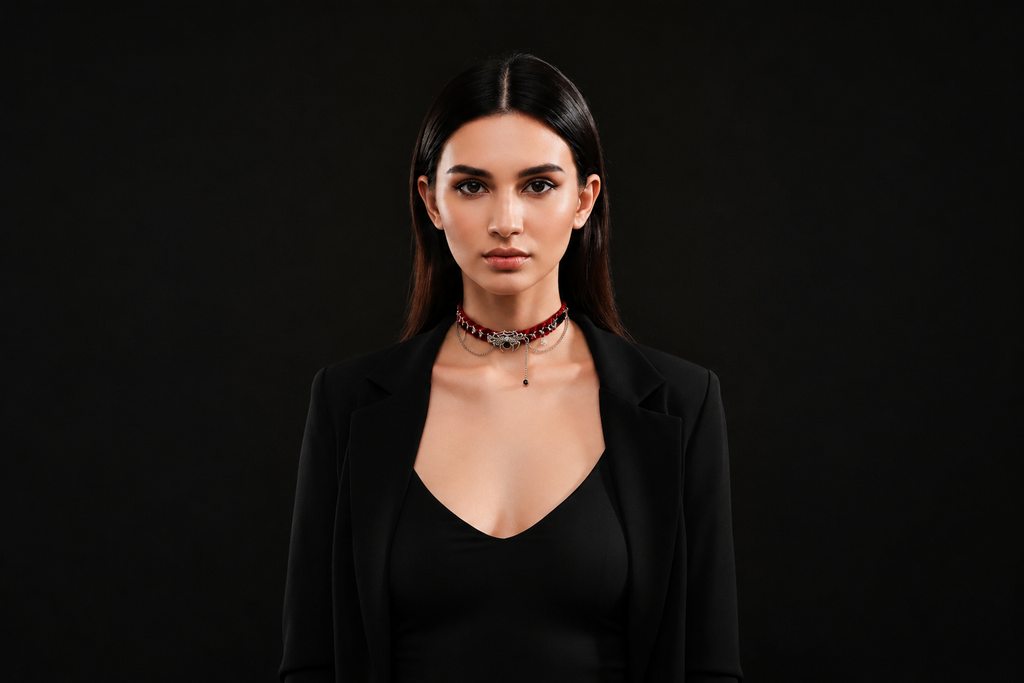 Crimson Spider Velvet Choker