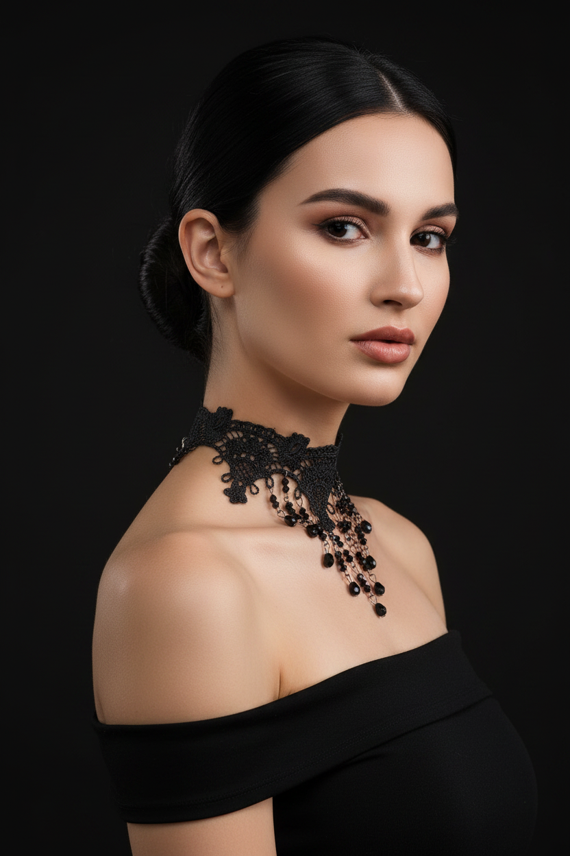 Black lace choker — punđ