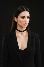 Bloom Chain Velvet Choker - Model