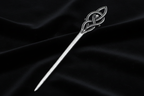 Celtic Knot Hair Pin – Antique Silver – Black Velvet