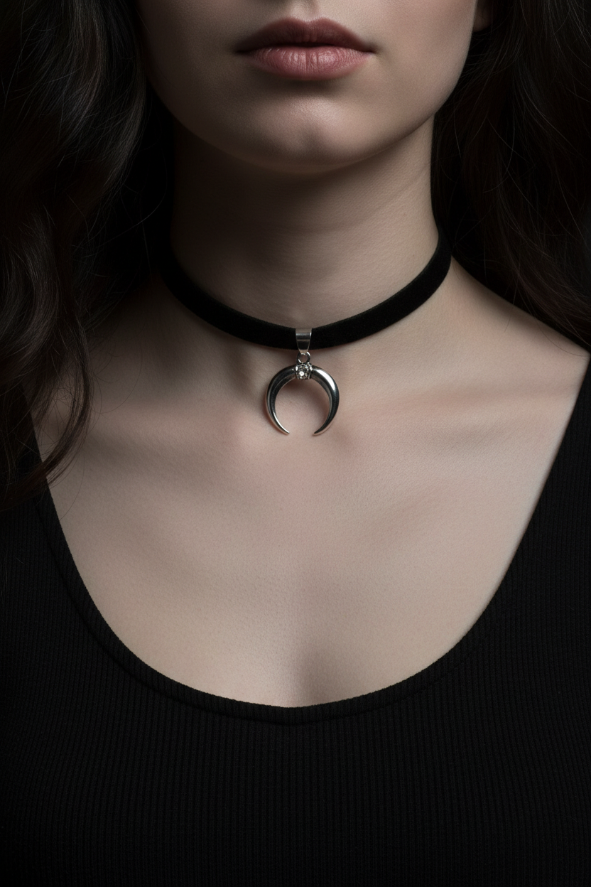 Crescent Horn Choker - On Model