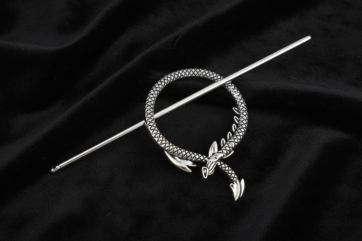 Dragon Ouroboros Hair Stick – Black Velvet