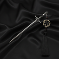 Gun Metal Sword Pin - Black Tassel