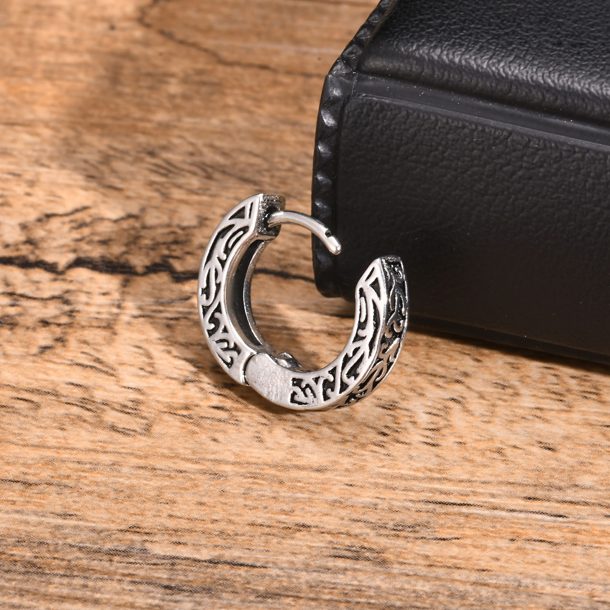 Sigil Engraved Hoop Earring