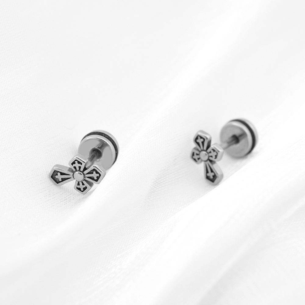 Vesper Cross Stud Earrings on a white background