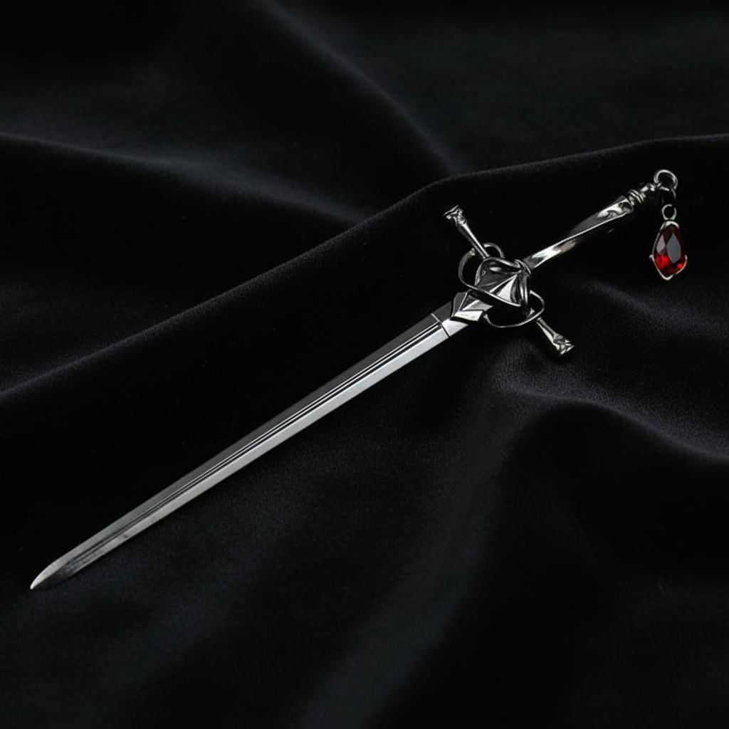 Iron Oath Hair Pin – Gun Metal, Black Velvet