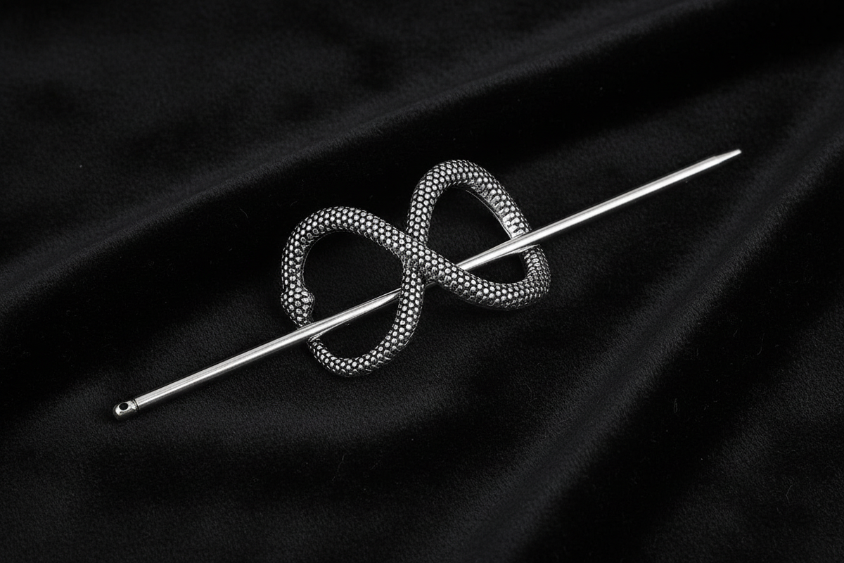 Ouroboros Hair Stick – Black Velvet