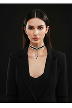 Plush Rose Tassel Choker - Correct Proportions