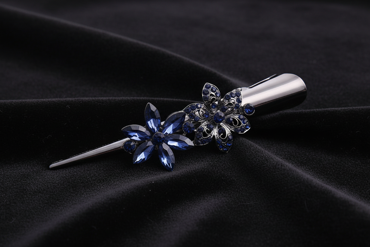 Sapphire Bloom Barrette – v1