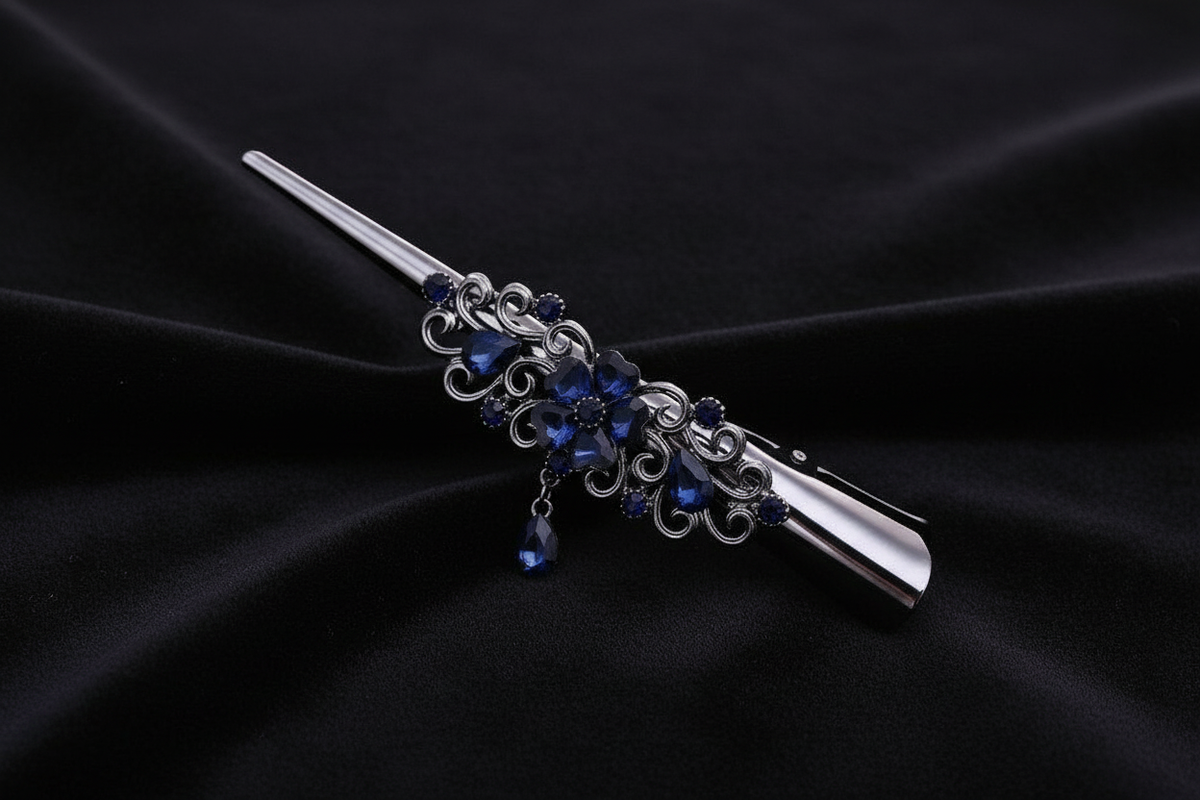 Sapphire Bloom Barrette – v2