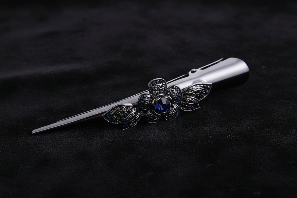 Sapphire Bloom Barrette – v4