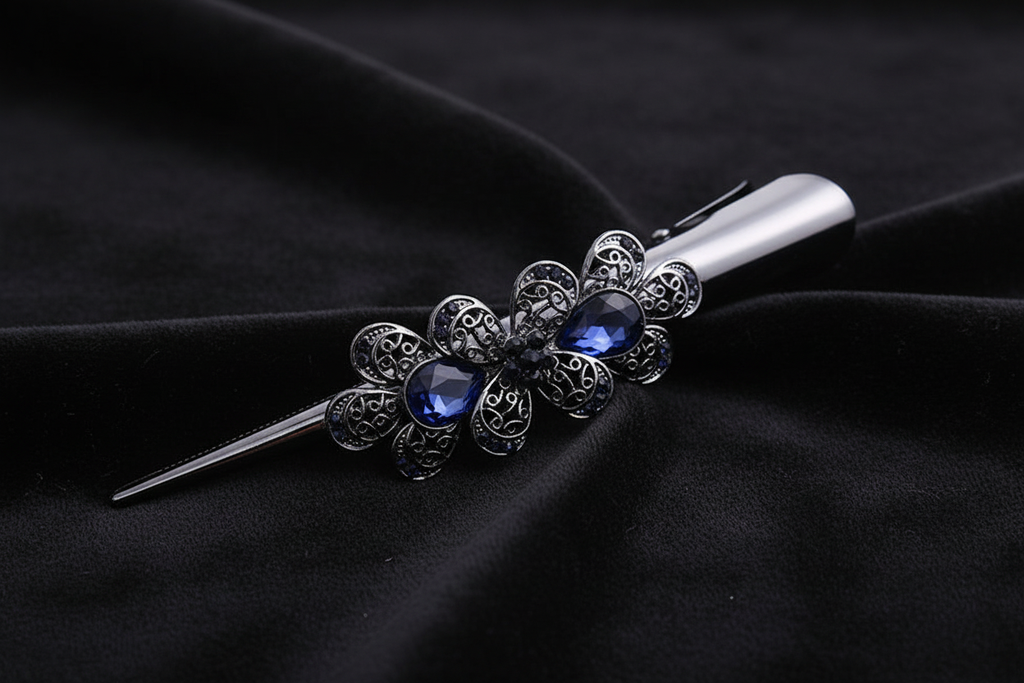 Sapphire Bloom Barrette – v5