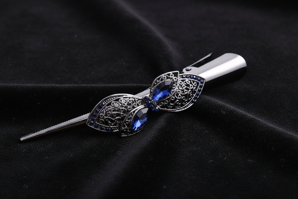 Sapphire Bow Barrette – v2
