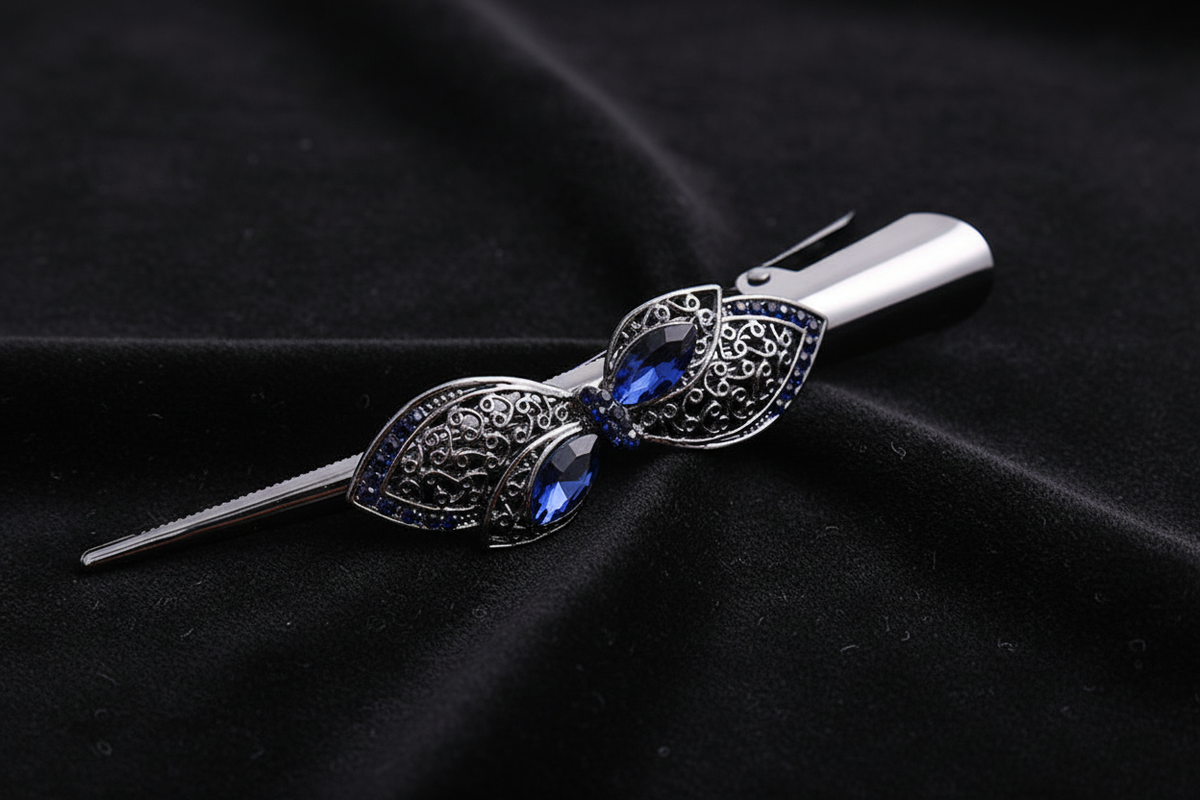 Sapphire Bow Barrette – v2