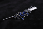 Sapphire Butterfly Barrette – v3 – Black Velvet