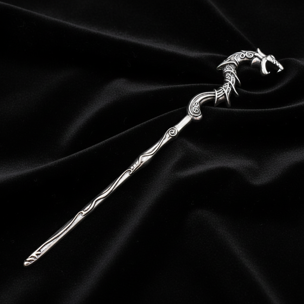 Serpent Drake Hair Pin – Black Velvet
