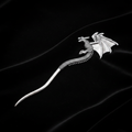 Shadow Drake Hair Pin on Black Velvet