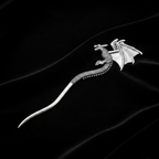 Shadow Drake Hair Pin on Black Velvet