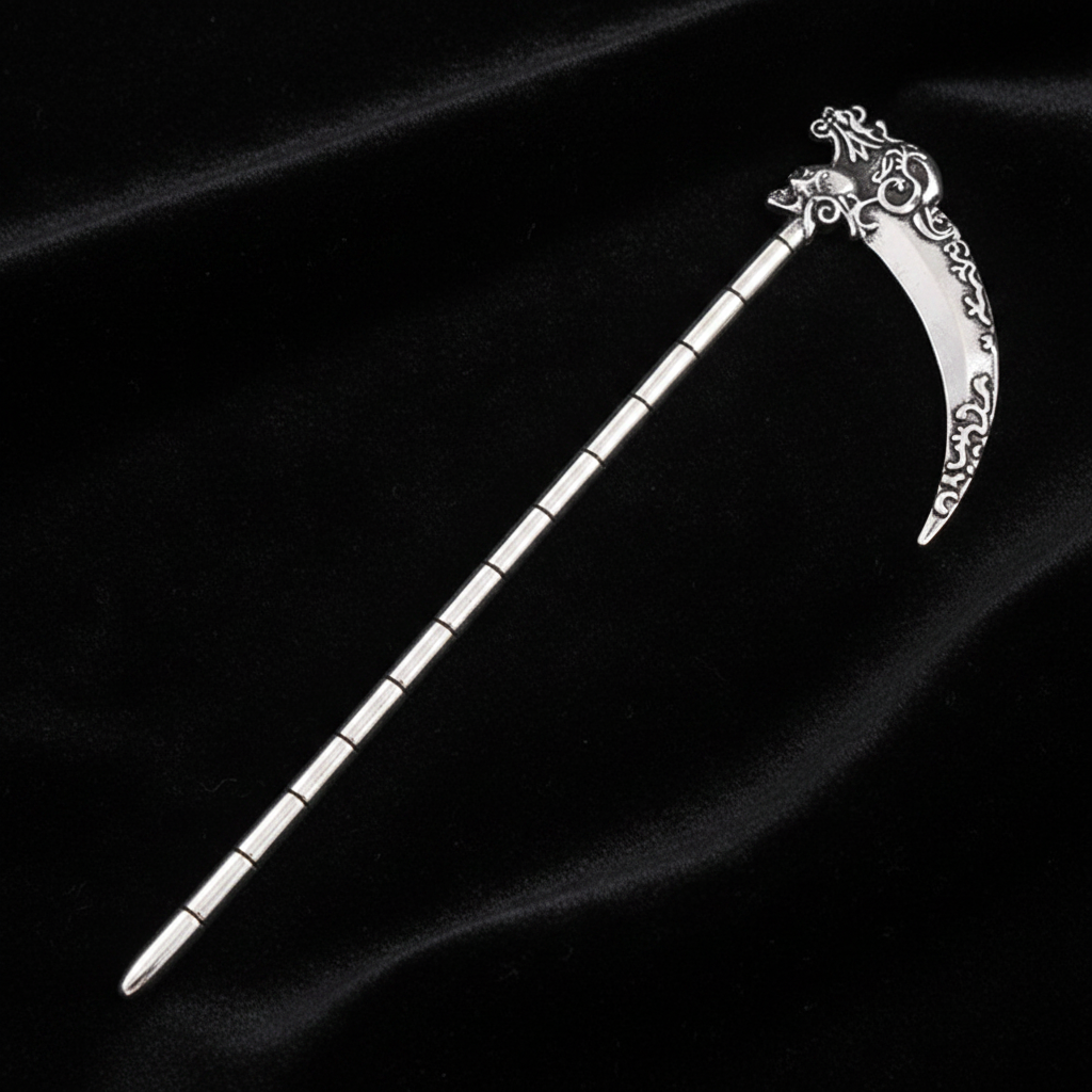 Skull Reaper Hair Pin – Black Velvet