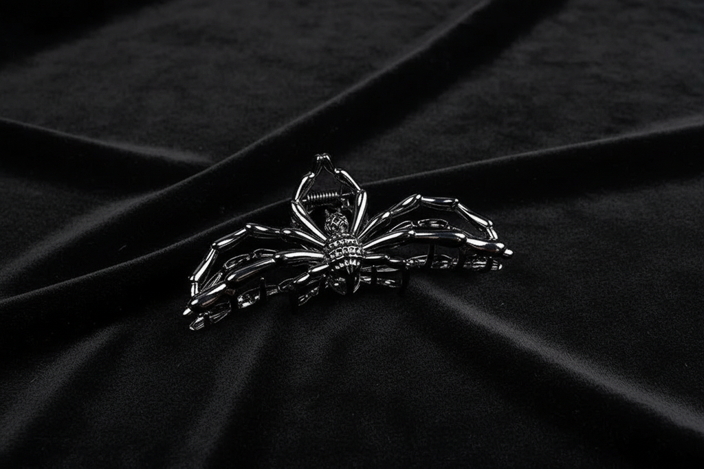 Spider Claw Hair Clip – Black – Black Velvet
