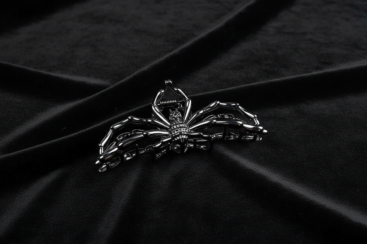 Spider Claw Hair Clip – Black – Black Velvet