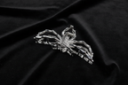 Spider Claw Hair Clip – Silver – Black Velvet
