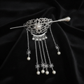 Tassel hair clip original composition black velvet