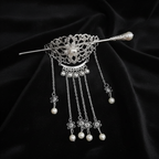 Tassel hair clip original composition black velvet