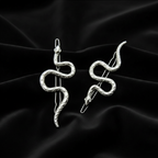 Two silver snake clips black velvet retry